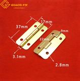 Bản lề chữ nhật 37x17mm màu vàng bo góc