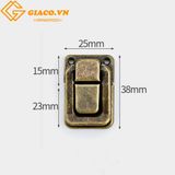 Khóa hộp giả cổ chữ nhật 38*25mm màu đồng sẫm