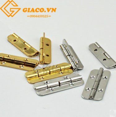 Bản lề W143 - 40x16mm màu vàng bo goc tron loại dày đẹp độ mở 180