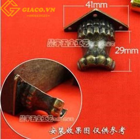 Chân hộp giả cổ C007 chân cột La Mã 41x29mm