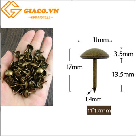 Đinh mũ giả cổ cỡ 11x17mm