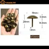 Đinh mũ màu đồng giả cổ 19*20mm