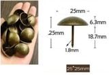 Đinh mũ màu đồng giả cổ 25*25mm