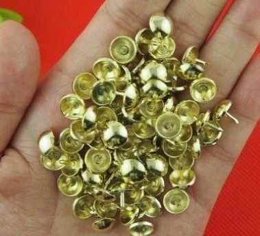 Đinh đồng mũ giả cổ 9*9mm - màu vàng