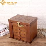 Khóa hộp giả cổ màu vàng có khóa số: 28x65mm