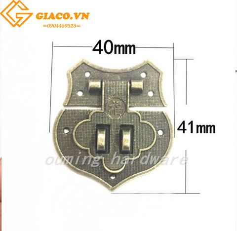 Khóa hộp giả cổ 40*41mm màu đồng