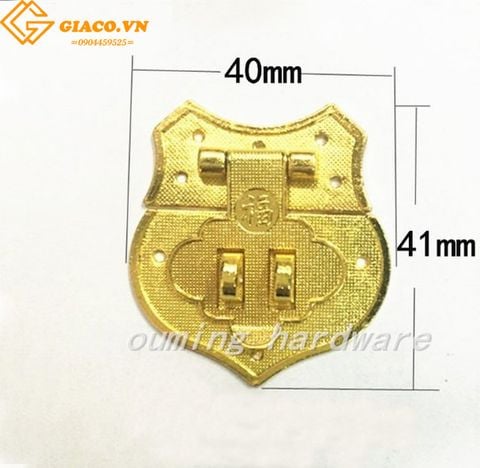 Khóa hộp giả cổ 40*41mm màu vàng