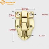 Khóa hộp giả cổ màu vàng có móc khóa kt: 47*40*15mm