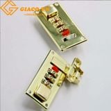 Khóa hộp giả cổ màu vàng có khóa số: 28x65mm