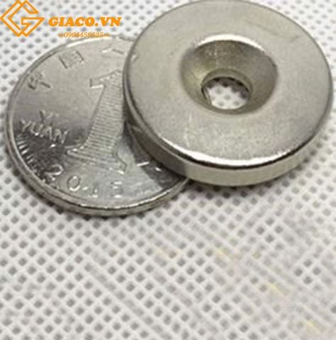 Nam châm tròn Phi 15x3mm(lỗ 3mm)