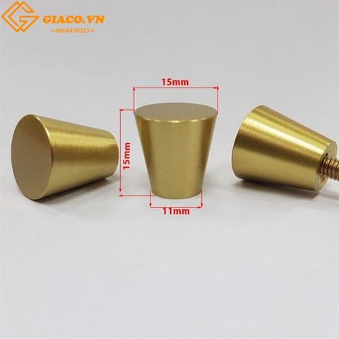 Núm kéo đồng thau mầu vàng 15mm