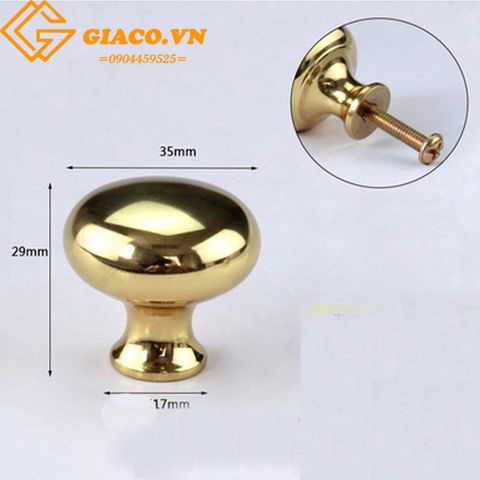 Núm kéo giả cổ cao cấp T-2641 35x17mm màu vàng bóng