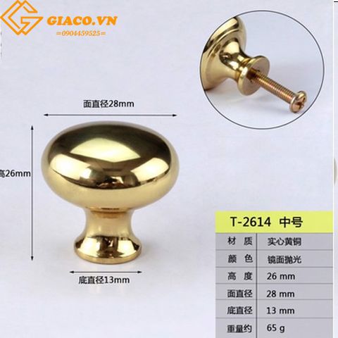 Núm kéo tròn T-2614 kích thước 28mm