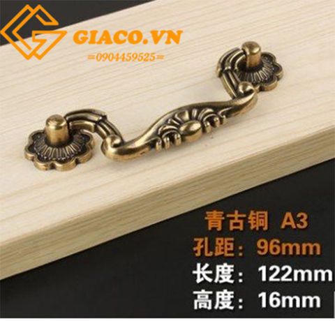 Tay kéo giả cổ cỡ 8.2cm hoa văn