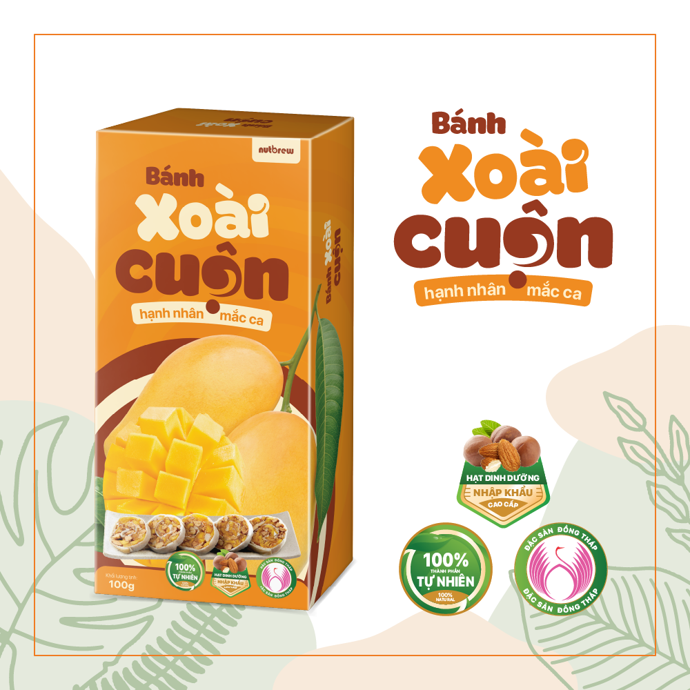 Bánh Xoài Cuộn Hạnh Nhân Mắc Ca