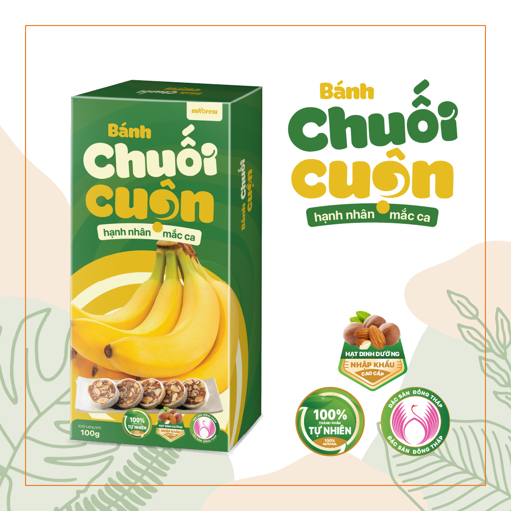 Bánh Chuối Cuộn Hạnh Nhân Mắc Ca