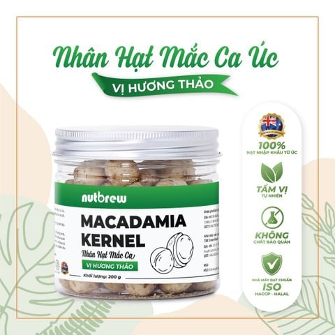  Nhân Hạt Mắc Ca Úc vị hương thảo Nut Brew hũ 200g 