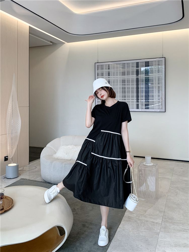 Đầm babydoll nơ cổ trắng Váy babydoll dáng xoè tay dài phồng chất đũi nơ  cổ trắng  Lazadavn