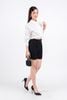 FAS53645 - Áo sơ mi công sở vải thô dáng croptop cổ đức dài tay cài khuy thân trước eo xoắn tạo kiểu - PANTIO