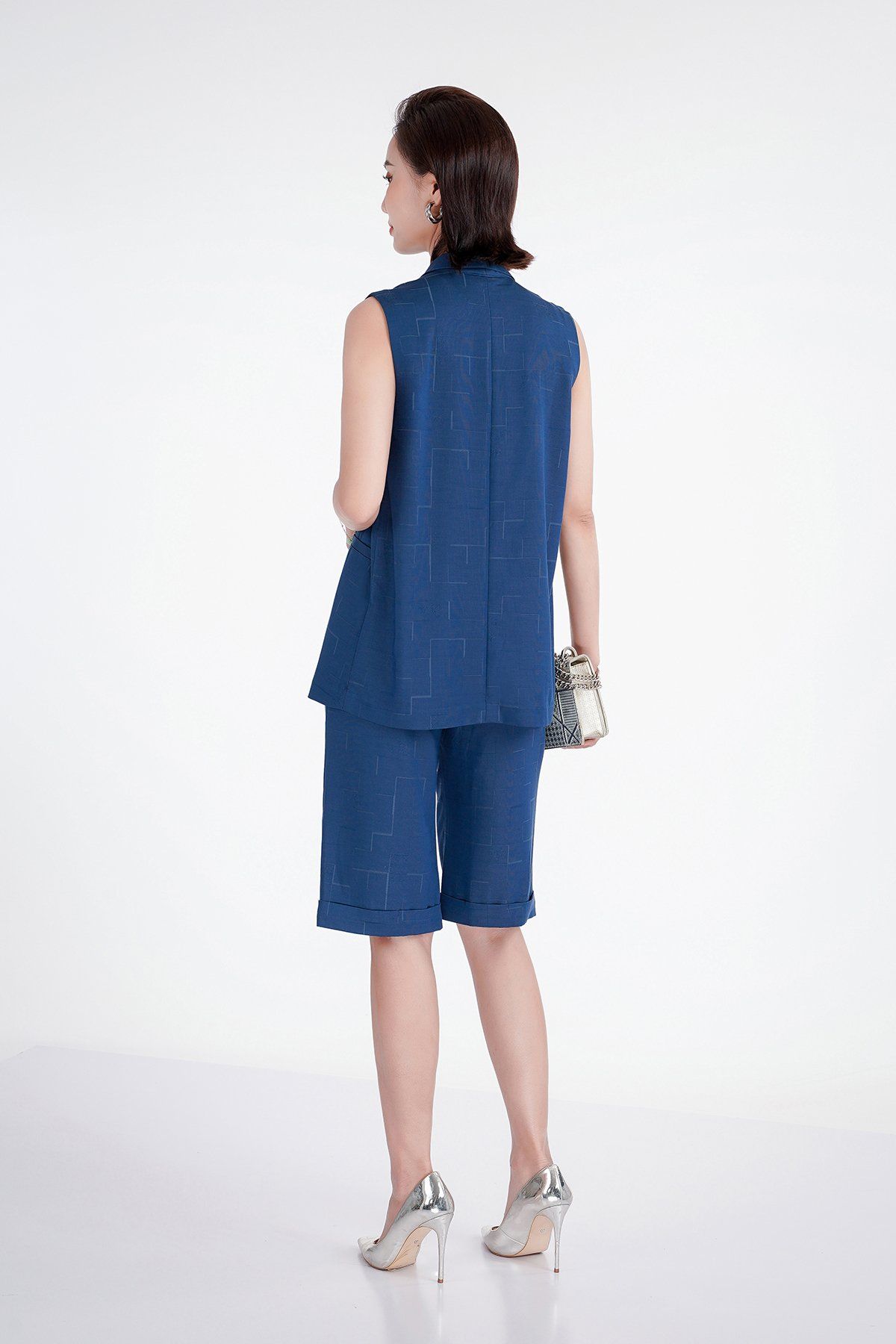 BKM55049 - Áo khoác gile chất liệu thô cổ 2 ve - PANTIO