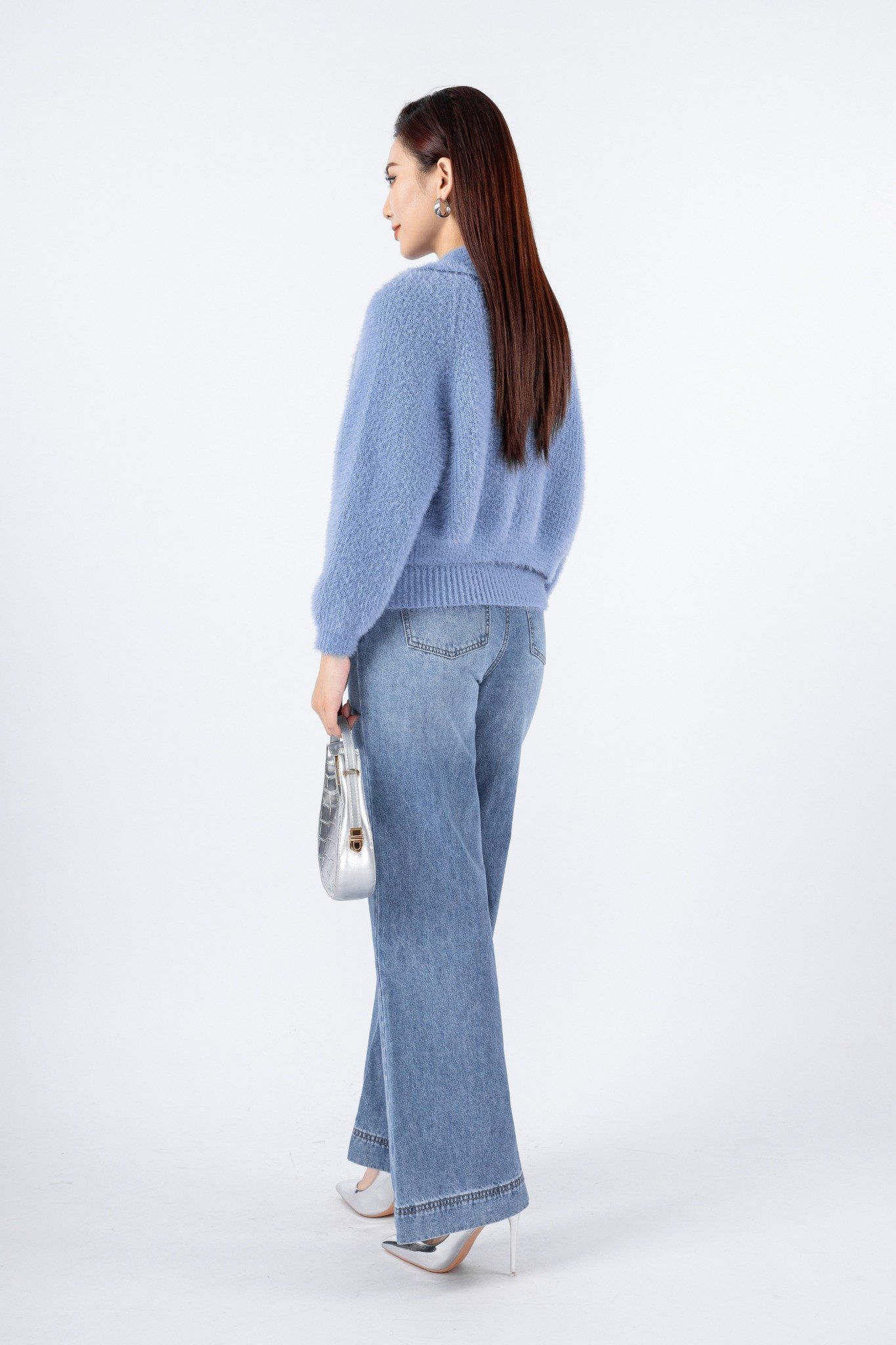 BKL393 - Áo khoác len lông cao cấp dáng croptop bom nhẹ tay dài - PANTIO