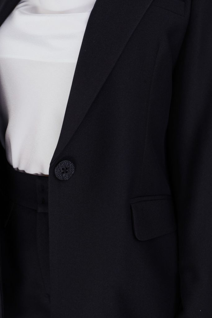 BAD33083 - Áo vest công sở vải tuytsi dáng suông cổ hai ve có túi - PANTIO