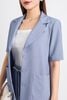 BAD33100 - Áo vest công sở ngắn tay vải thô dáng suông cổ hai ve thân áo phối khuy bọc có túi - PANTIO