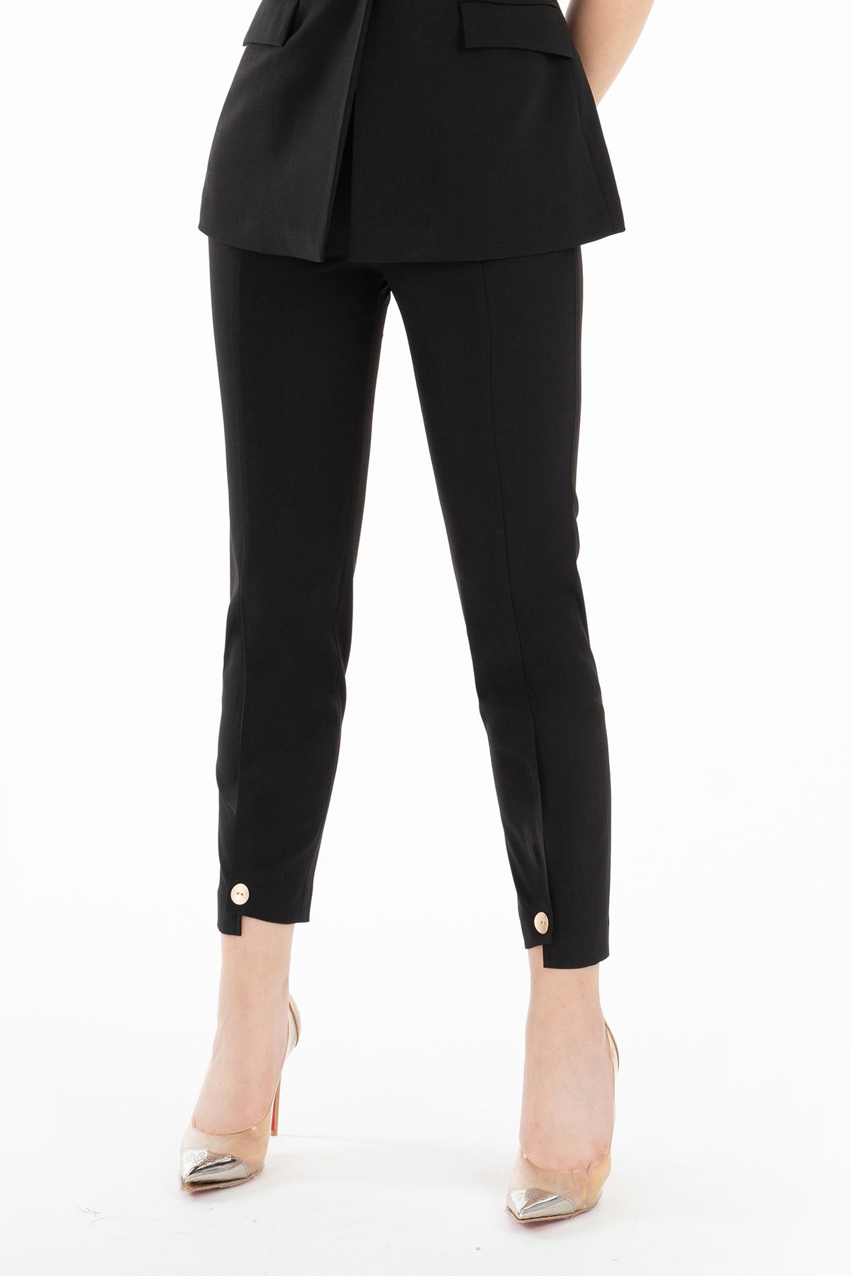 BQD52445 - Quần dài chất liệu thô dày ống đứng - PANTIO