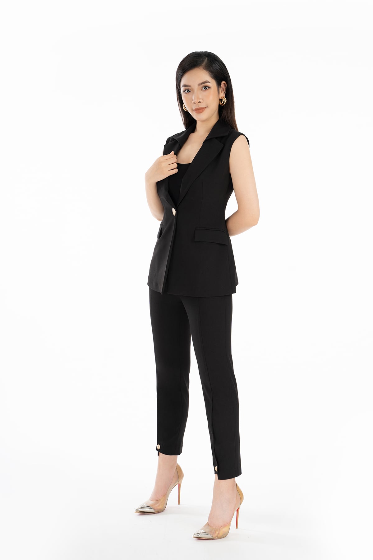 BQD52445 - Quần dài chất liệu thô dày ống đứng - PANTIO