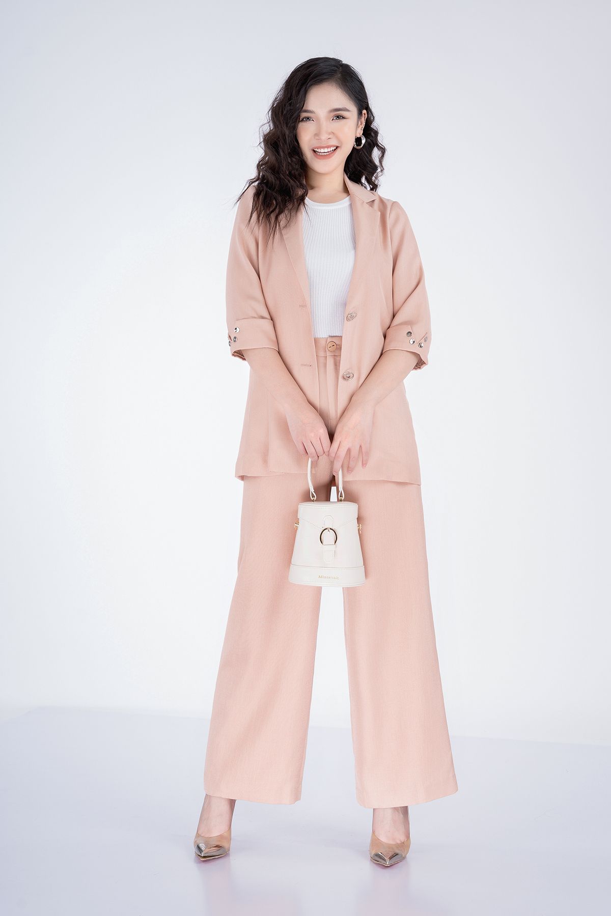 BQD52475 - Quần dài chất liệu thô ống rộng - PANTIO