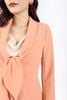 BAD72889 - Áo vest công sở vải tuytsi dáng ôm cổ bẻ phối dây tạo kiểu - PANTIO