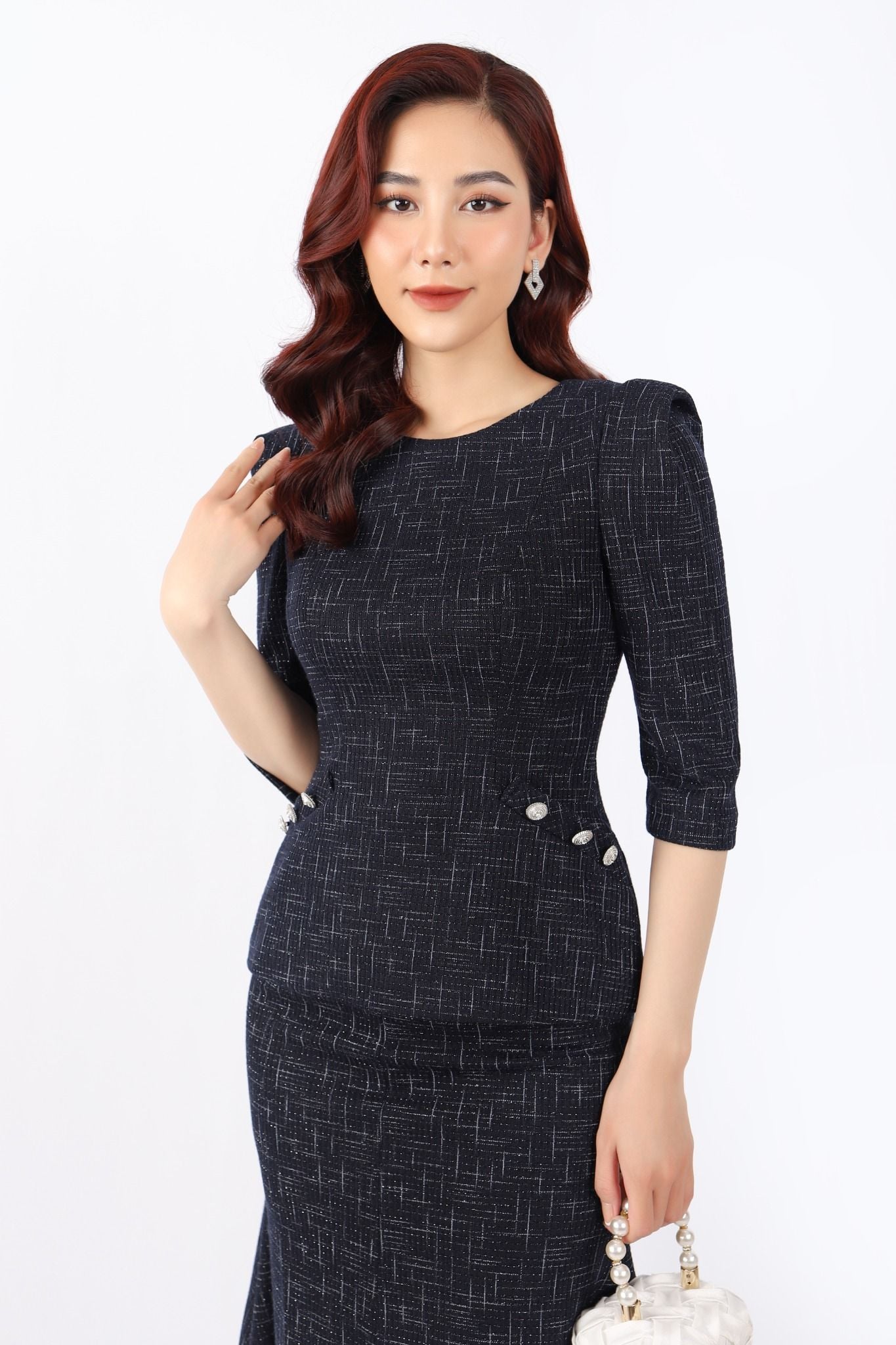 BJD72903 - Chân váy công sở vải len dáng ôm đuôi cá cạp liền khóa thân sau - PANTIO