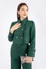 BAD92710 - Áo khoác vải dạ dáng croptop cổ đức tay phồng thân phối cúc cài tạo kiểu - PANTIO