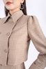 BAD92710 - Áo khoác vải dạ dáng croptop cổ đức tay phồng thân phối cúc cài tạo kiểu - PANTIO