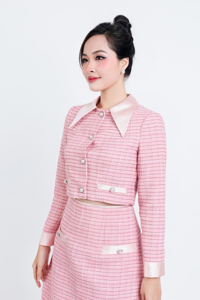 BAD93202 - tylekeo8888 vải dạ tweed cổ đức thân đính khuy đá trang trí - tỷ lệ kèo 8899