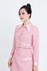 BJN93202 - Chân váy ngắn vải dạ Tweed kẻ dáng chữ A túi đính khuy đá trang trí khoá thân sau - PANTIO