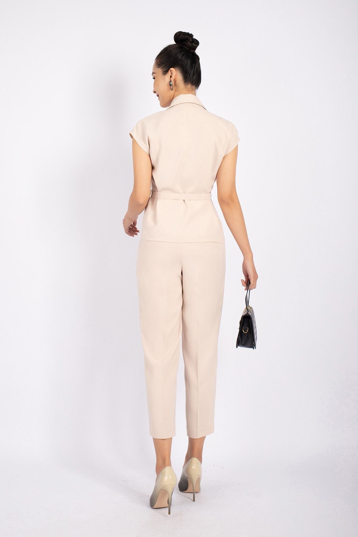 BQD12760 - Quần công sở vải thô dáng baggy cạp rời túi hai bên - PANTIO