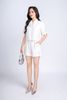 BAK13015 - Áo kiểu công sở vải tuytsi dáng croptop cổ đức kèo khoá - PANTIO