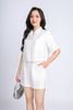 BAK13015 - Áo kiểu công sở vải tuytsi dáng croptop cổ đức kèo khoá - PANTIO