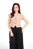 BAK13293 - Áo kiểu công sở vải thô nhung dáng lửng cổ xẻ V vai chờm thân áo đính hoa tạo kiểu - PANTIO