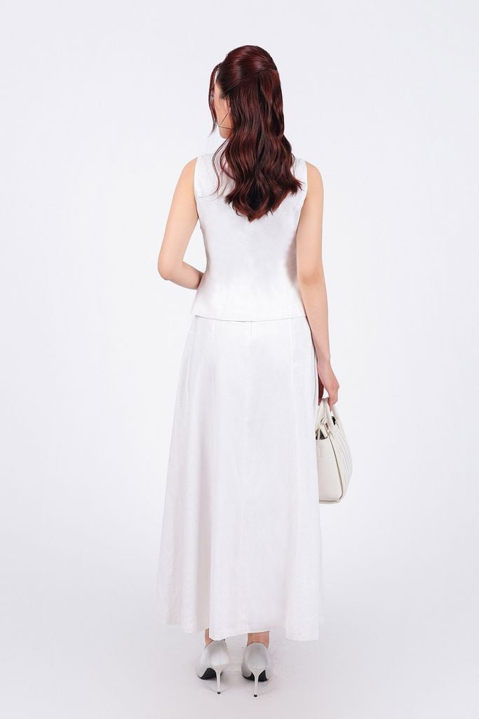 BJD13303 - Chân váy dài dạo phố vải Linen dáng suông cạp chun co giãn - PANTIO
