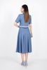 BAK32610 - Áo kiểu vải thô dáng croptop cổ đức thân phối vải đính khuy bọc - Pantio.vn