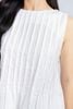 BAK33018 - Áo kiểu dạo phố vải linen dáng suông cổ tròn thân máy mí trang trí khoá thân sau - PANTIO