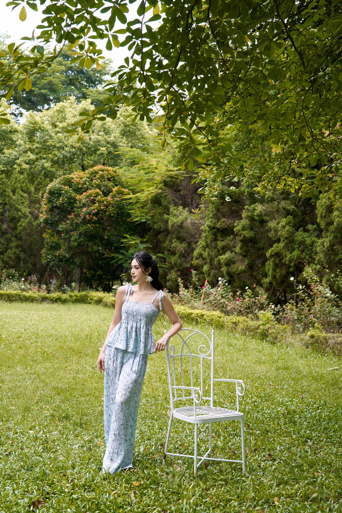 BQD33080 - Quần dạo phố vải lụa xốp dáng suông dài cạp chun - PANTIO