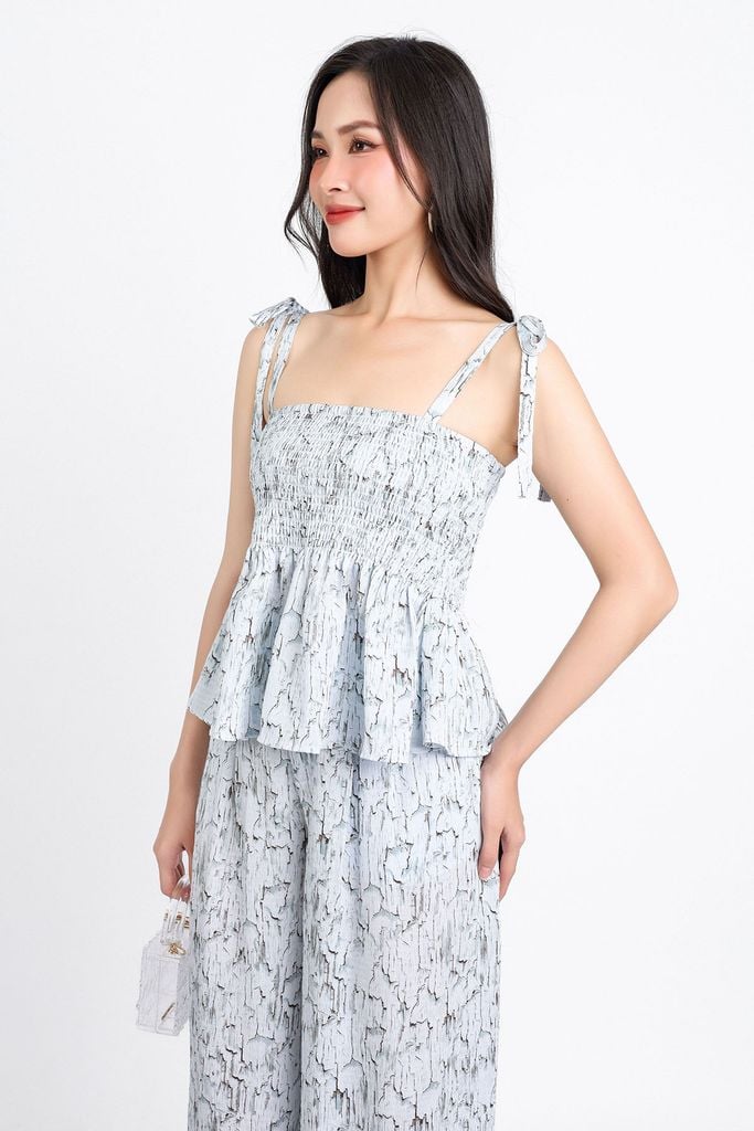 BQD33080 - Quần dạo phố vải lụa xốp dáng suông dài cạp chun - PANTIO