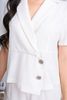 BAK33086 - Áo vest kiểu công sở chất liệu tuytsi dáng peplum lửng, vạt chéo đính khuy trang trí - PANTIO