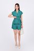BQN33101 - Quần short vải thô đũi dáng suông thân đính nắp túi ốp tạo kiểu - PANTIO