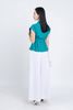 BAK33101 - Áo kiểu công sở vải thô đũi dáng suông cổ hai ve vai chờm kèm đai lưng tạo kiểu - PANTIO