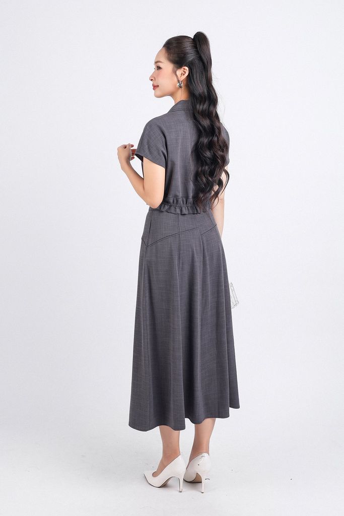 BJD33106 - Chân váy công sở vải tuytsi dáng suông cài khuy thân trước - PANTIO