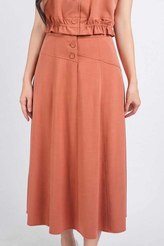 BJD33106 - Chân váy công sở vải tuytsi dáng suông cài khuy thân trước - PANTIO